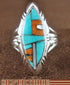 Sterling Silver Turquoise Multicolor Inlay Ring Size 8-1/4 RS41146